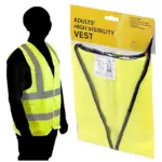 Adult Hi Vis Yellow Safety Vest Reflective High Visibility Waistcoat Jacket Pack of 5 (XL)